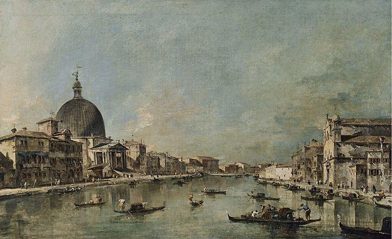 Francesco Guardi El Gran Canal con San Simeone Piccolo y Santa Luca Germany oil painting art